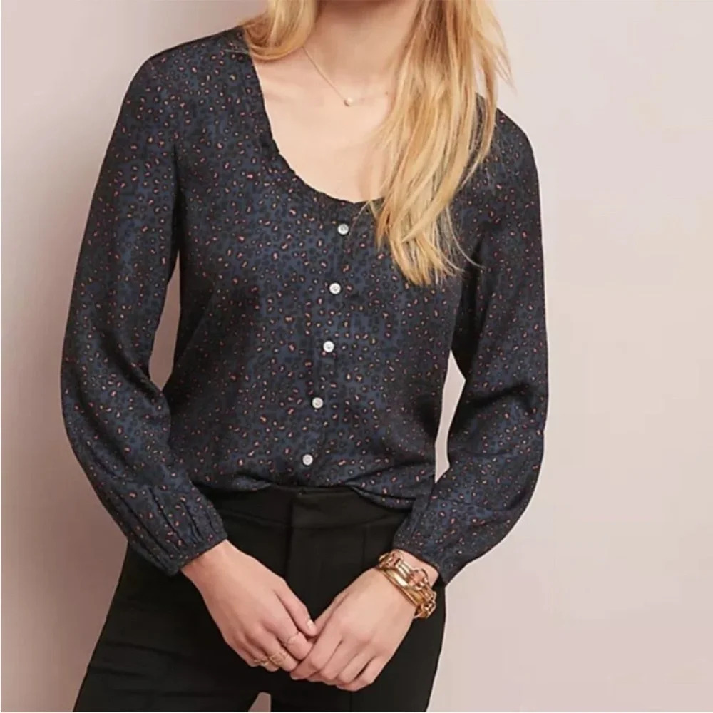ANTHROPOLOGIE Dolan Marilyn Leopard Print Top